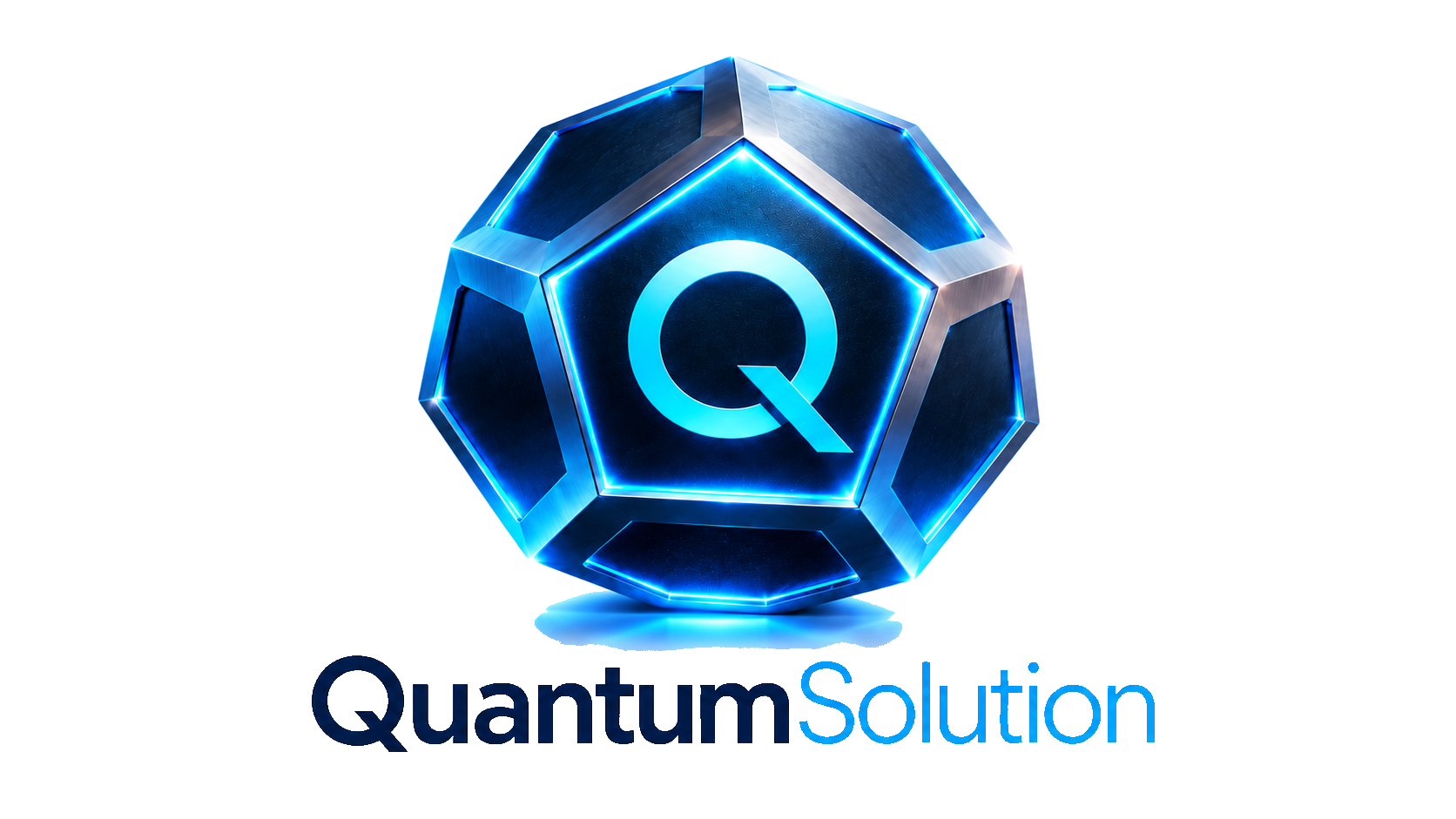 QuantumSolution: Dodekaeder-Logo und Wortmarke